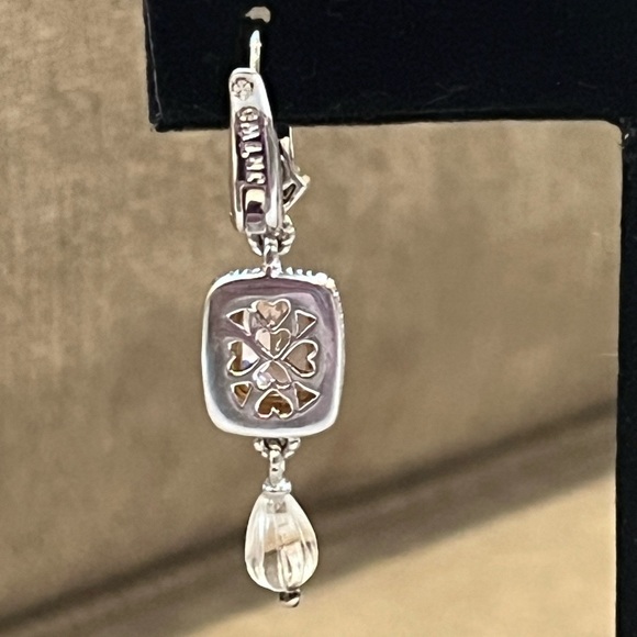 Judith Ripka Sterling 18k Gold Pink Quartz Diamond SINGLE Pierced Earring - Picture 4 of 11